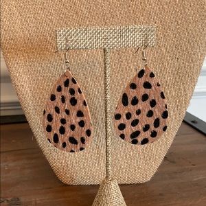 Animal print fur earrings